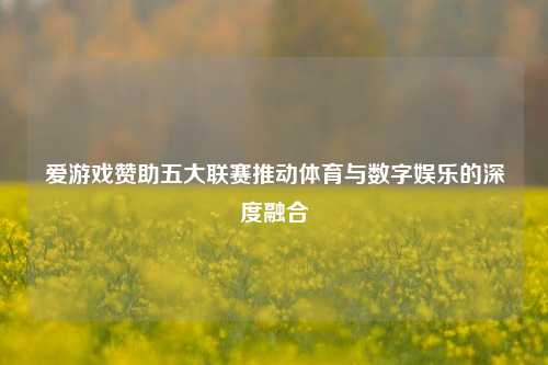 爱游戏赞助五大联赛推动体育与数字娱乐的深度融合