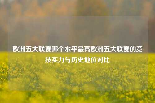 欧洲五大联赛哪个水平最高欧洲五大联赛的竞技实力与历史地位对比