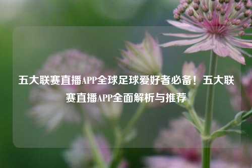 五大联赛直播APP全球足球爱好者必备！五大联赛直播APP全面解析与推荐