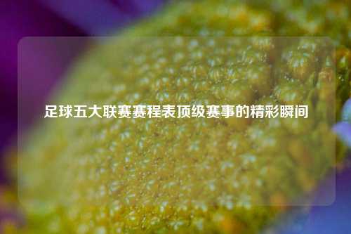 足球五大联赛赛程表顶级赛事的精彩瞬间