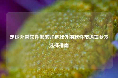 足球外围软件哪家好足球外围软件市场现状及选择指南